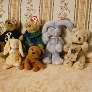 Ty Plush Toy Collection - Cream, Brown, Blue